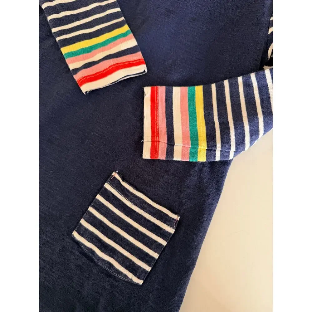 Mini Boden Girls Navy Striped A-Line Dress